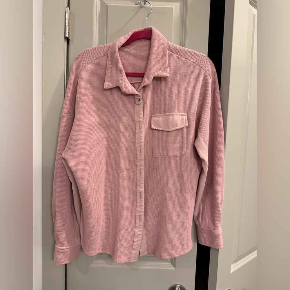 Pink Mixed Media Shacket